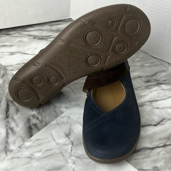 Hotter Wren Mary Jane Shoes women’s US size 6 navy and brown suede - Picture 2 of 10
